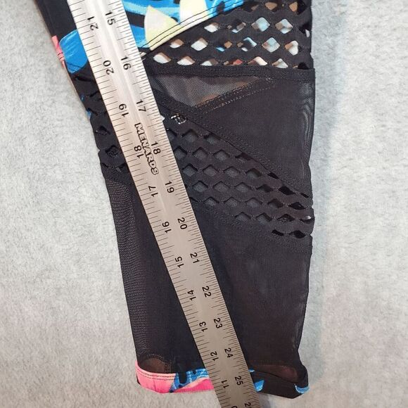 PINK Victoria's Secret Leggings Womens L Pink Floral Ultimate Stretch High Waist - Picture 4 of 10